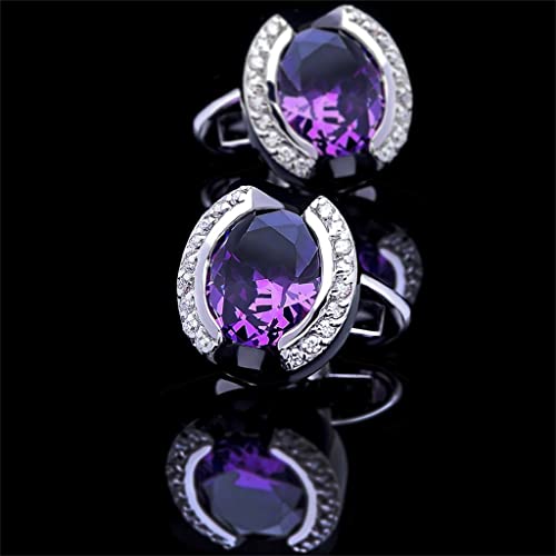WIPPWER Men's Shirt Cufflinks Cuff Ornaments Purple Cufflinks Wedding Groom Buttons Guest Accessories Clothing Accessories von WIPPWER