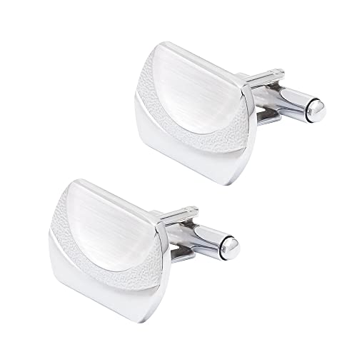 WIPPWER Men's Shirt Cufflinks Electroplated Silver Smooth Metal Cufflinks Business Men's French Cufflinks WIPPWER Men's Shirt Cufflinks Electroplated Silver Smooth Metal Cufflinks Business Men's French Cufflinks von WIPPWER