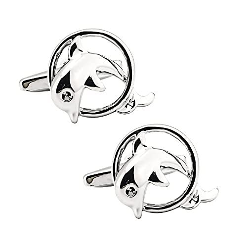 WIPPWER Men's Shirt Cufflinks Funny Dolphin Shape Smooth Metal Cufflinks French Shirt Cufflinks WIPPWER Men's Shirt Cufflinks Funny Dolphin Shape Smooth Metal Cufflinks French Shirt Cufflinks von WIPPWER
