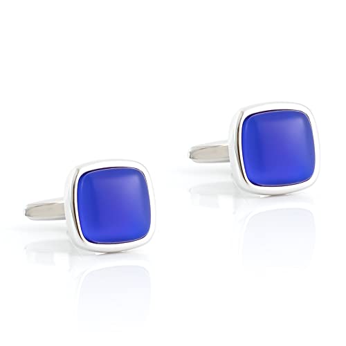 WIPPWER Men's Shirt Cufflinks High Grade Blue Simple Square Metal Cufflinks Men's French Cufflinks WIPPWER Men's Shirt Cufflinks High Grade Blue Simple Square Metal Cufflinks Men's French Cufflinks von WIPPWER