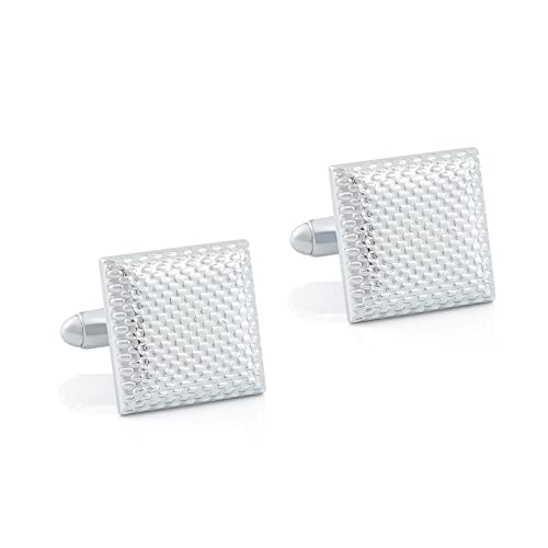 WIPPWER Men's Shirt Cufflinks Square Galvanized Silver Pattern Metal Cufflinks Men's French Cufflinks WIPPWER Men's Shirt Cufflinks Square Galvanized Silver Pattern Metal Cufflinks Men's French Cufflinks von WIPPWER