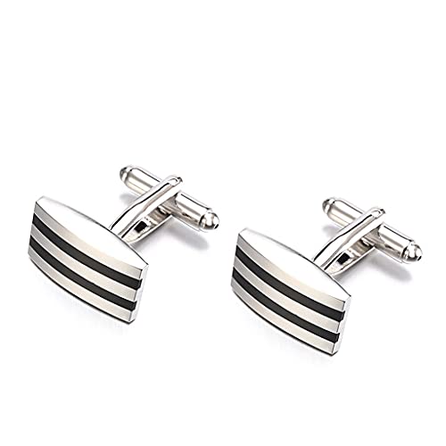WIPPWER Men's Suit Shirt Accessories Faux Black Agate Cufflinks Plating Individual von WIPPWER