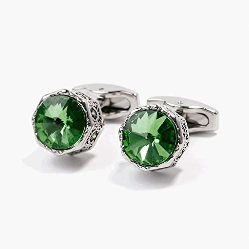 WIPPWER Mens Cufflinks Elegant Style Cuff Cufflink Button New Wedding Cuffs Button Jewelry Gift Retrologists Blue Green Cristor Business Cufflinks Man Cufflinks von WIPPWER