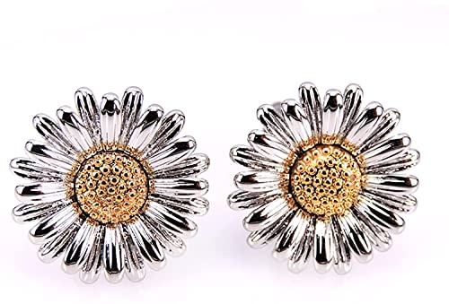 WIPPWER Mens Cufflinks Elegant Style Cuff Cufflinks Button Sunflower Cuffs Button Luxury Men's Shirt Cuffs Button Fashion Brand Flower Cufflinks Button Clothing Accessories von WIPPWER