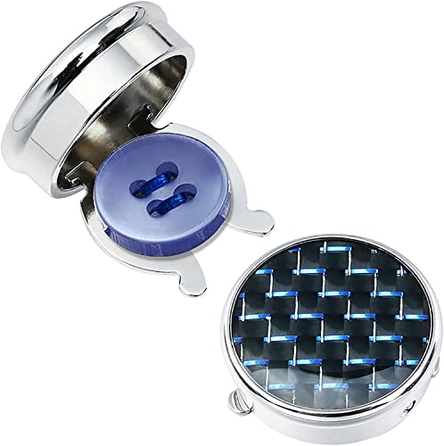 WIPPWER Mens Cufflinks Elegant Style Cuff Cufflinks Male New Button Cover-Trendy Cufflinks Button Available Fashion Men's Accessories Cufflinks(Blue) von WIPPWER