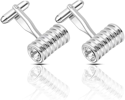 WIPPWER Mens Cufflinks Elegant Style Cuff Cufflinks Metal Cufflinks Button Simple Thread Shape and WO Cuffs Botan Jewelry Wedding Gift Jewelry Man Cufflinks von WIPPWER