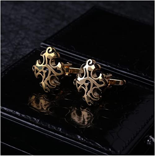 WIPPWER Mens Cufflinks Elegant Style Cuff Cufflinks-Shirt Accessories Metal Women and Men Unique Cuffs Button Men's Gift Personalized Exquisite Dress Gold Cuffs Clothing Accessories(Gold) von WIPPWER