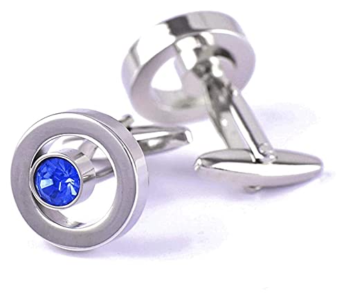 WIPPWER Mens Cufflinks Elegant Style Cuff Men's Cufflinks, French Shirt Cufflinks Simple High-end Metal Blue Cufflinks Groom Cufflinks Clothing Accessories von WIPPWER