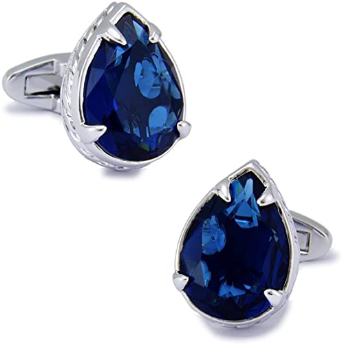 WIPPWER Mens Cufflinks Elegant Style Cuff Men's Gift Blue Cufflinks Women and Personalized Exquisite Metal Cufflinks Unique Accessories Shirt Cufflinks Clothing Accessories von WIPPWER