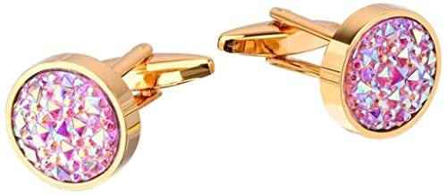 WIPPWER Mens Cufflinks Elegant Style Cuff Men's Shirts Accessories Brand Round Cuff Button Wedding Gift Jewelry Colorful Stone Cufflinks Cufflinks von WIPPWER