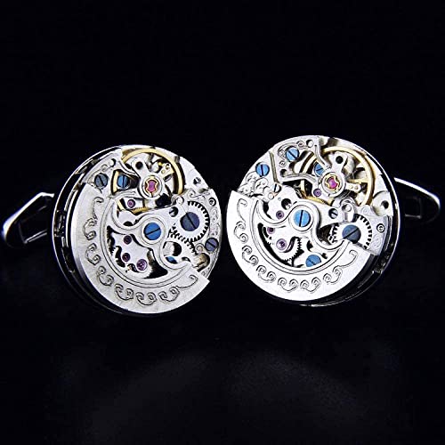 WIPPWER Mens Cufflinks Elegant Style Cuff Tuxedo Cuffs，Cufflinks Mechanical Movement Cufflinks Cufflinks(A) von WIPPWER