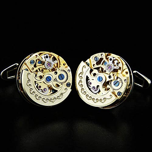WIPPWER Mens Cufflinks Elegant Style Cuff Tuxedo Cuffs，Cufflinks Mechanical Movement Cufflinks Cufflinks(B) von WIPPWER