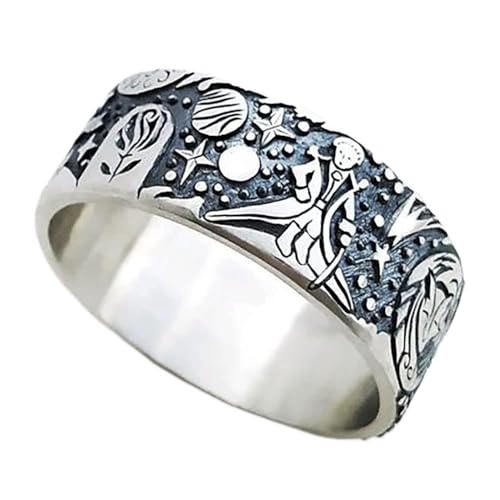 WIPPWER Retro Kleiner Prinz Geprägter Herren- Und Damenring Musterring Persönlichkeit Modering Schmuck Geschenk von WIPPWER