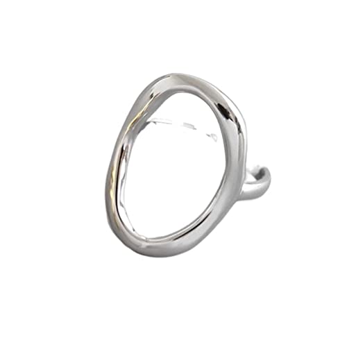 WIPPWER Ring Sterling Silber Ring Einfacher geometrisch unregelmäßiger Hohlring(Silver) von WIPPWER