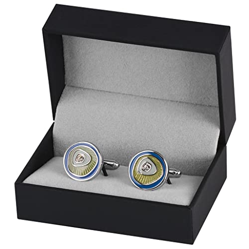 WIPPWER Round Enamel Cufflinks for Mens Tuxedo Shirt Cuff Buttons Crystal Cuff Links Wedding von WIPPWER
