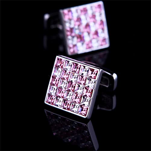WIPPWER Shirt Cuff Accessories Men's Pink and White Cufflinks Wedding Buttons Guest Cufflinks Clothing Accessories von WIPPWER