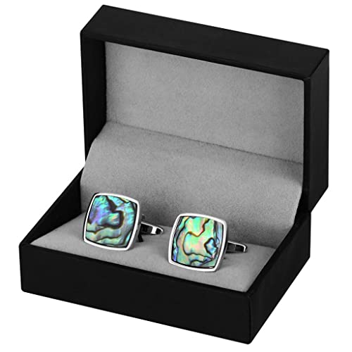 WIPPWER Shirt Cufflinks for Mens Colored Seashell Cuff Links Business Male Cuff Accessories von WIPPWER
