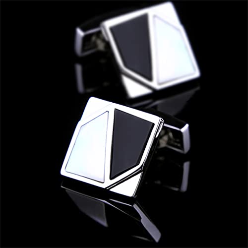 WIPPWER Shirt Men's French Cufflinks Black and White Shell Metal Irregular Splicing Cufflinks Buttons von WIPPWER
