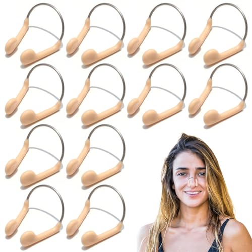 12 Stücke Unisex Schwimm Nasenklammer für Anfänger,Flesh (19), One Size,Nasenclip Schwimmen Wasserdicht, Nasenklammer Schwimmen Kinder Komfortable, Silikon Nose Clip für Erwachsene,Schwimmen Anfänger von WIRZUL