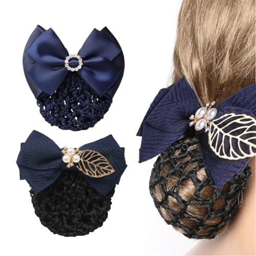 2 Stück Haarnetz, Haarnetz Dutt, Dutt Ballett Mädchen,Dutt Glitzer, Haarnetze Elastische für Krankenschwestern, Tänzerin, Flugbegleiter(Blau, Mit Strass） von WIRZUL