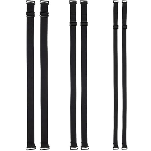 3 Paar BH Träger Verstellbare Elastische BH Träger Ersatz BH Schultergurte Damen Rutschfester Elastischer BH Träger Passt Alle Cup-Größen (Schwarz) von WIRZUL
