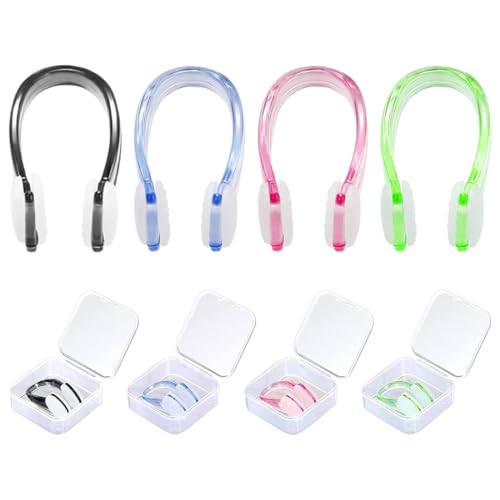 4 Stücke Nasenklammer Schwimmen, nasenklammer schwimmen kinder,Silikon Nasenklammer Schwimmen,Nose Clips wasserdichte Nasenklammer mit Aufbewahrungsbox für Schwimmen Anfänger Profischwimme 4 Stücke Nasenklammer Schwimmen, nasenklammer schwimmen kinder,Silikon Nasenklammer Schwimmen,Nose Clips wasserdichte Nasenklammer mit Aufbewahrungsbox für Schwimmen Anfänger Profischwimme von WIRZUL