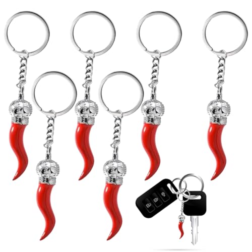 6 Schlüsselanhänger, Schlüsselanhänger aus Legierung, Unisex, Schlüsselanhänger mit rotem Paprika-Anhänger, ein Geschenk für Freunde, passend zu verschiedenen Anlässen. 6 Schlüsselanhänger, Schlüsselanhänger aus Legierung, Unisex, Schlüsselanhänger mit rotem Paprika-Anhänger, ein Geschenk für Freunde, passend zu verschiedenen Anlässen. von WIRZUL
