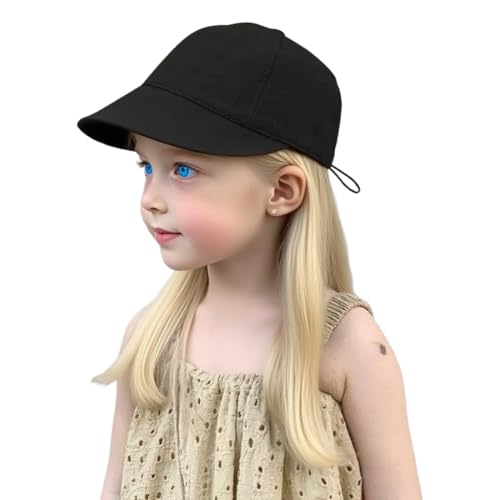 Baby Sonnenhut uv mütze baby Atmungsaktiv Sommerhut Kinder Fischerhut UV-Schutz Unisex Cap mit Verstellbarem Bindebändern (Schwarz) von WIRZUL