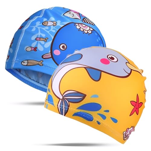 Badekappe Kinder- 2 Stück Kinder-Badekappe Wasserdichte Badehaube Kinder Silikon Elastische Jungen Schwimmmütze Bademütze Mädchen UV Schutz Schwimmkappe Kinder, Cartoon-Muster,Alter 6–10 Jahre-Stil 2 Badekappe Kinder- 2 Stück Kinder-Badekappe Wasserdichte Badehaube Kinder Silikon Elastische Jungen Schwimmmütze Bademütze Mädchen UV Schutz Schwimmkappe Kinder, Cartoon-Muster,Alter 6–10 Jahre-Stil 2 von WIRZUL