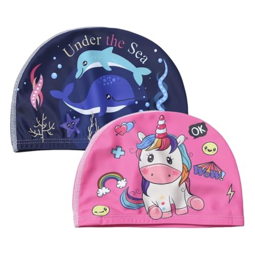 Badekappe Kinder- 2 Stück Kinder-Badekappe Wasserdichte Badehaube Kinder Silikon Elastische Jungen Schwimmmütze Bademütze Mädchen UV Schutz Schwimmkappe Kinder, Cartoon-Muster,Alter 6–10 Jahre-Stil 1 Badekappe Kinder- 2 Stück Kinder-Badekappe Wasserdichte Badehaube Kinder Silikon Elastische Jungen Schwimmmütze Bademütze Mädchen UV Schutz Schwimmkappe Kinder, Cartoon-Muster,Alter 6–10 Jahre-Stil 1 von WIRZUL