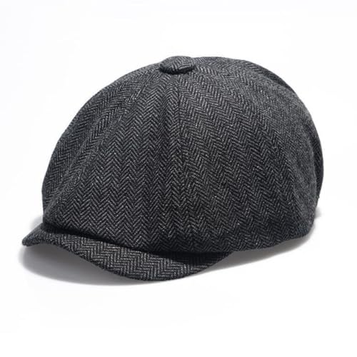 Baumwolle Newsboy Cap Sommer Schiebermütze Gatsby Cap Herren Verstellbar Flatcap Vintage Tellermütze Gatsby Cabbie Cap (Schwarz) von WIRZUL