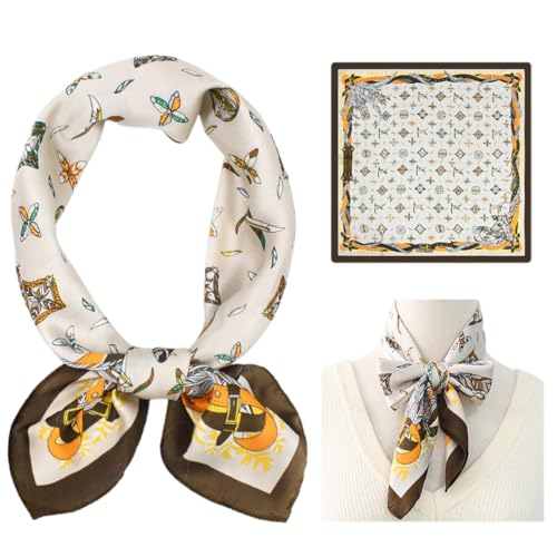 Kopftuch Damen Bandanas Haartuch Halstuch Haarschmuck Quadratischer Schal Seide Kopftuch Seiden Women's Scarves Drucken Kopfbedeckung kopftuch Schal Glatter Seidenschal Damen (70 * 70 CM),Stil 1 von WIRZUL