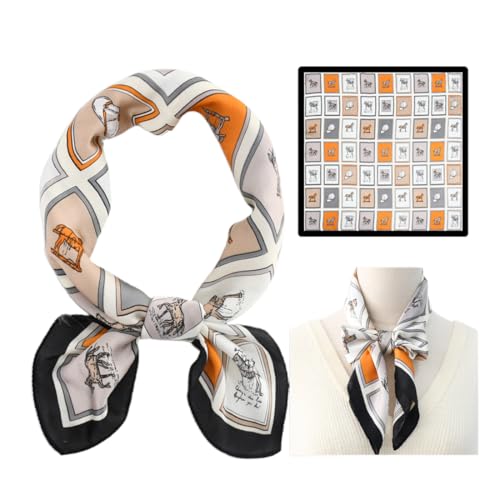 Kopftuch Damen Bandanas Haartuch Halstuch Haarschmuck Quadratischer Schal Seide Kopftuch Seiden Women's Scarves Drucken Kopfbedeckung kopftuch Schal Glatter Seidenschal Damen (70 * 70 CM),Stil 2 von WIRZUL