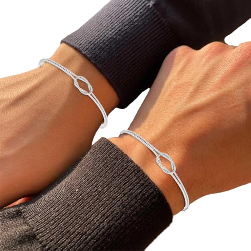Partner armbänder Silber 925 Damen Armband Damen Paar Armbänder Schmuck Liebesknoten Armbänder Verstellbare Länge 16+5 cm Paare Geschenke Frauen Geschenke Zum Geburtstag Partner armbänder Silber 925 Damen Armband Damen Paar Armbänder Schmuck Liebesknoten Armbänder Verstellbare Länge 16+5 cm Paare Geschenke Frauen Geschenke Zum Geburtstag von WIRZUL
