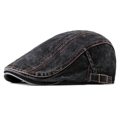 Schiebermütze herren Denim Baumwolle Vintage Style Flatcap Gatsby Ivy Irish Hat Newsboy Baskenmütze Cap von WIRZUL