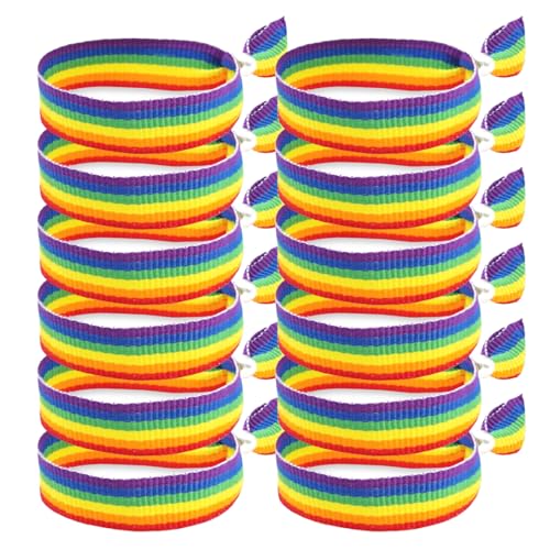 WIRZUL 12 Pcs LGTB Armband aus Stoff, Regenbogenfarben, LGBT-Flagge, Gay Pride Armbänder aus Stoff, Pride Armband LGBTQ Accessoires Armbänder Gay Flag WIRZUL 12 Pcs LGTB Armband aus Stoff, Regenbogenfarben, LGBT-Flagge, Gay Pride Armbänder aus Stoff, Pride Armband LGBTQ Accessoires Armbänder Gay Flag von WIRZUL