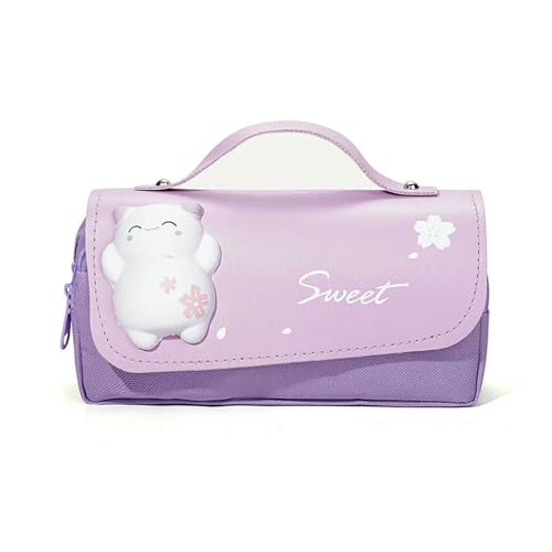 WISEHUBY Große Kapazität Federmäppchen Mädchen Federmäppchen Doppelschicht Campus Kleine Tasche Kawaii Tasche Blau Meteor von WISEHUBY