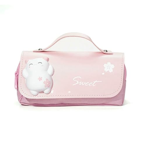 WISEHUBY Große Kapazität Federmäppchen Mädchen Federmäppchen Doppelschicht Campus Kleine Tasche Kawaii Tasche-Gelb von WISEHUBY
