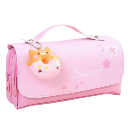 WISEHUBY Große Kapazität Federmäppchen Mädchen Federmäppchen Doppelschicht Campus Kleine Tasche Kawaii Tasche Lavendel von WISEHUBY