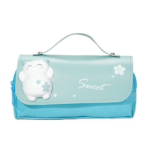 WISEHUBY Große Kapazität Federmäppchen Mädchen Federmäppchen Doppelschicht Campus Kleine Tasche Kawaii Tasche Schwarz von WISEHUBY