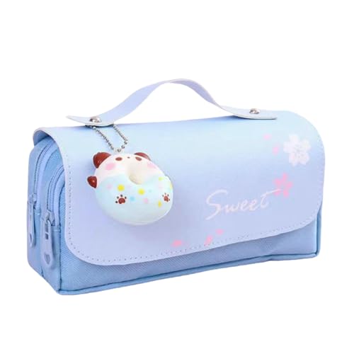 WISEHUBY Große Kapazität Federmäppchen Mädchen Federmäppchen Doppelschicht Campus Kleine Tasche Kawaii Tasche-Weiß Kariert von WISEHUBY