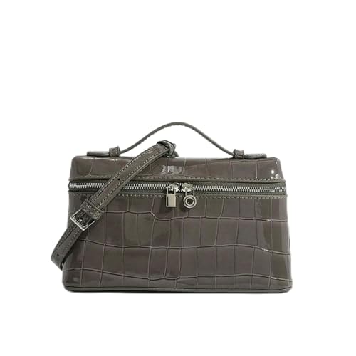 WISEHUBY Modische Damen-Umhängetasche, kompaktes Design, Umhängetasche, Tragetasche, PU-Leder, Graues Steinmuster, A von WISEHUBY