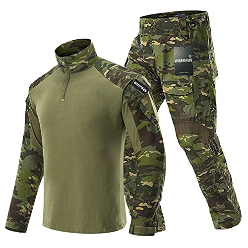 Airsoft Paintball Tarnanzug Tactical Shirt und Airsoft Hose Jagdbekleidung Herren Taktische Schießen BDU Softair Uniform Set von WISEONUS