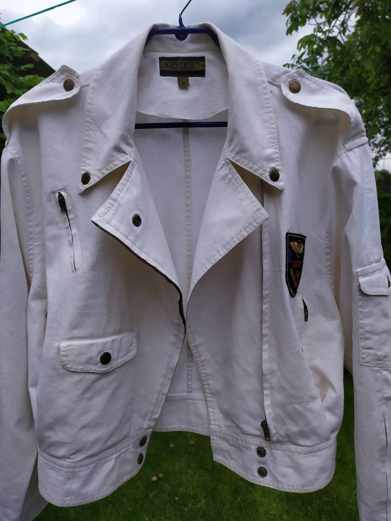 Retro 80Er Jahre Weißer Windbreaker. Weiße Jacke. Sommer Weibliche Leichte von WISEOWLGALA