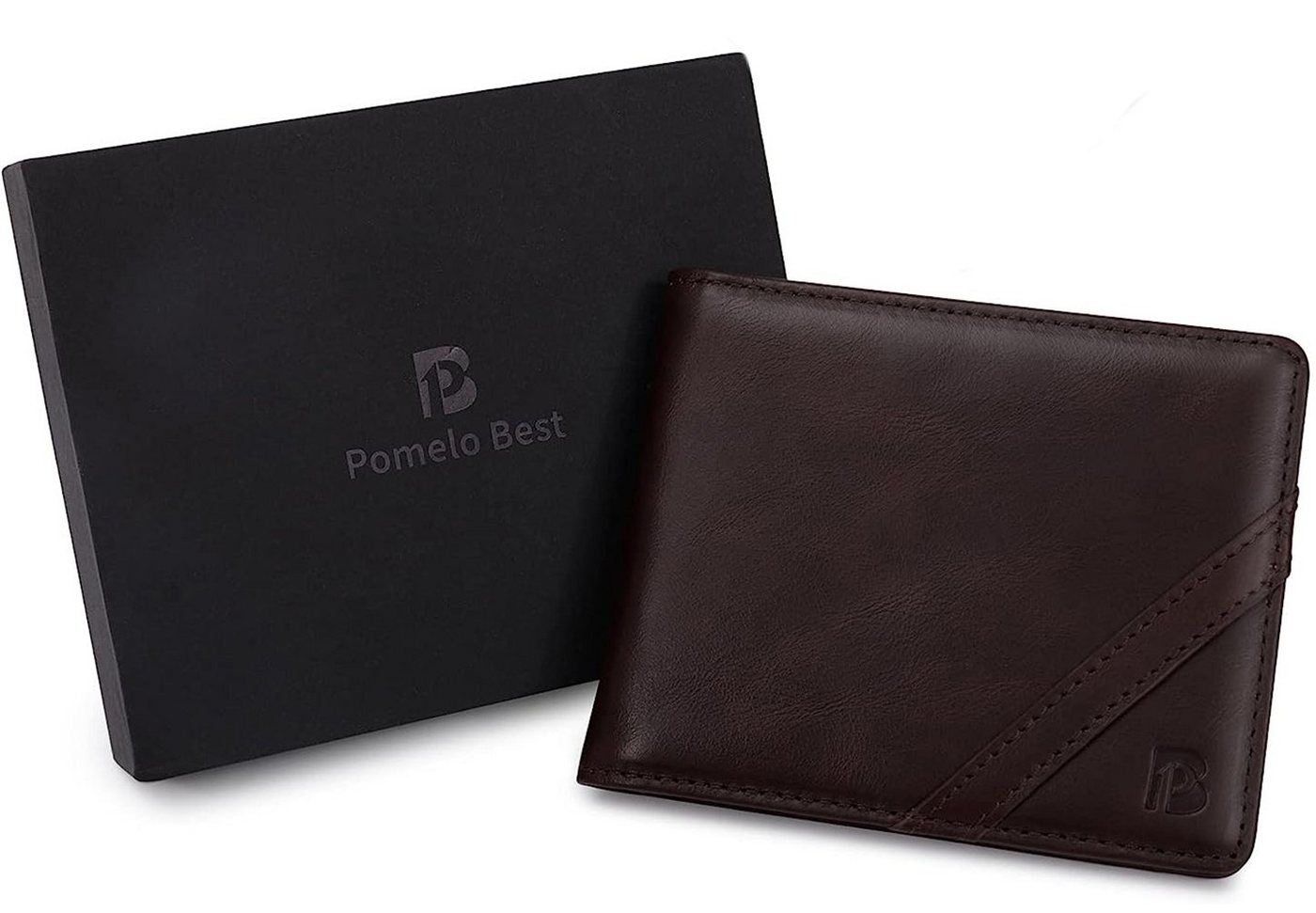 WISHDOR Geldbörse Herren Geldbeutel Wallet Portemonnaie Portmonee Echtleder Hochformat (Männer Ledergeldbörse Brieftasche mit 6 Kartenfächer, Slim Wallet, Kreditkartenetui, Kartenetui, Kartenhalter, Echtes Leder), Weich Echtleder NFC RFID-Schutz mit Münzfach Groß 11 x 9 x1.5 cm von WISHDOR