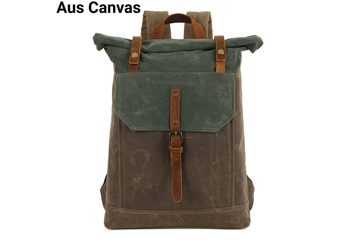 WISHDOR Laptoprucksack Canvas Rucksack Schulrucksack Reiserucksack Schultertasche (Vintage Notebook Laptop Tasche Schule Uni Rucksack, Backpack mit Laptopfach, luxuriös, Luxus), für Herren Damen Jungen Teenager Freizeit Arbeit Business Reisen von WISHDOR