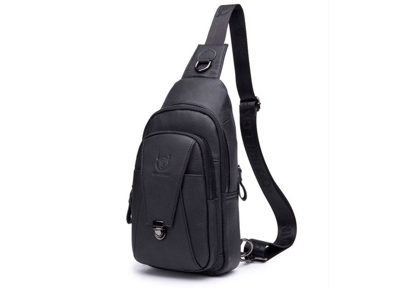 WISHDOR Schultertasche Brusttasche Sling Schulter Rucksack Rucksäcke Crossbody Umhängetasche (aus Echtes Leder Herren und Damen 18 x 30 x 5 cm, Geldgürtel, Sport, Sporttasche, Handytasche, Anti-Diebstahl, Echtleder), für Outdoor Camping Reisen Wandern Radfahren Multipurpose Tagepacks von WISHDOR