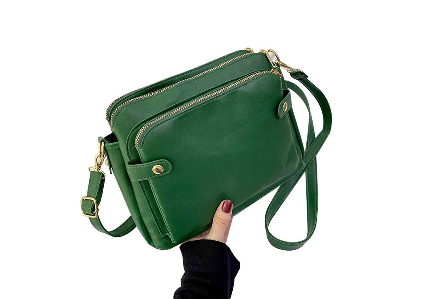 WISHDOR Umhängetasche Damen Schultertasche Freizeittasche Leder Tasche Ledertasche Frauen (mit abnehmbarem und verstellbarem Schultergurt, Handtasche, Tragetasche, Unitasche, 19 x 28 x 8 cm), für Damen Frauen Jungen Freizeit Schule Party Arbeit Reisen Einkaufen von WISHDOR