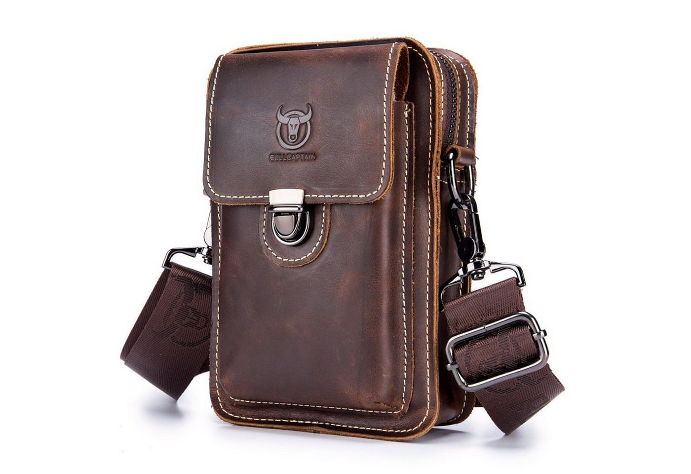 WISHDOR Umhängetasche Henkeltasche Handtasche Tragetasche Aktentasche Tasche Vintage (Kunstleder Schultertasche Arbeitstasche Messenger-Tasche Schultergurt, Freizeittasche, luxuriös Luxus, Cross-Body Brieftasche), für Herren Damen Jungen Freizeit Arbeit Business Schule Büro Reisen von WISHDOR