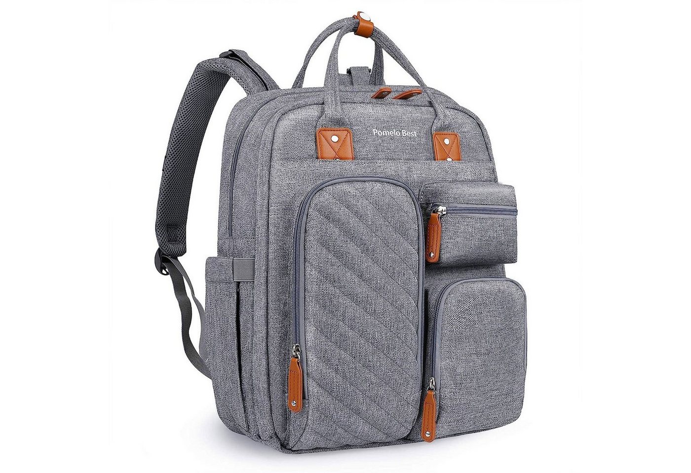 WISHDOR Wickelrucksack Wickeltasche Rucksack Baby Multifunktions-Babytaschen Wärmeisolierte (Windeln Babyflasche Milchfläsche Rucksack Tasche mit Flaschenhalter, Multifunktional, Babytasche, für Mama und Papa unterwegs, mit Laptopfach), mit tragbarer mobiler Wickelauflage Schnullerhalter Kinderwagengurte von WISHDOR